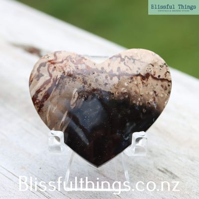 Petrified Wood Cabochon Heart