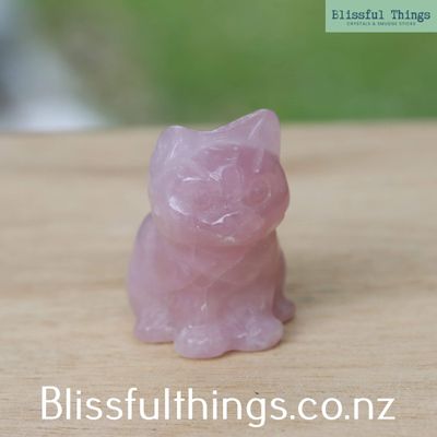 Animal Carving: Rose Quartz Cat