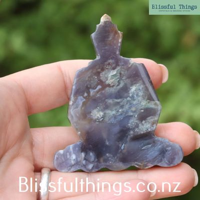 Plume Agate Buddha Silhouette