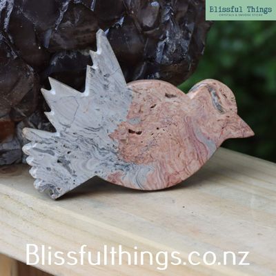 Crazy Lace Agate Bird Silhouette