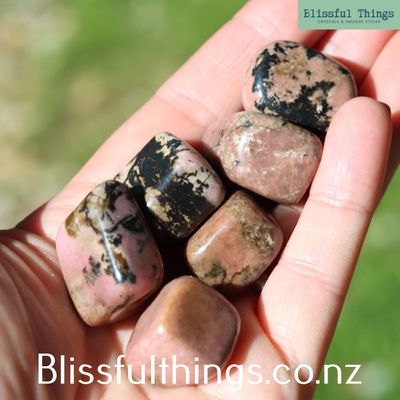 Rhodonite Tumbled Stones, Bundle Lot