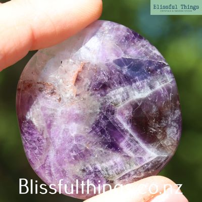 Chevron Amethyst Flat Stone