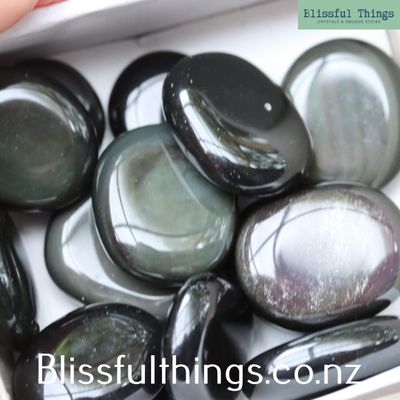 Sheen Obsidian Mini Flat Stones