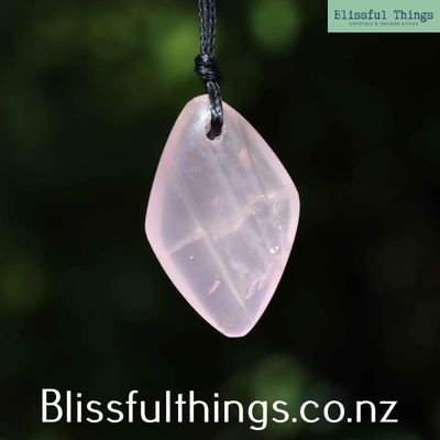 Rose Quartz Diamond Shape Necklace/Pendant
