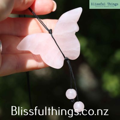 Rose Quartz Butterfly Pendant