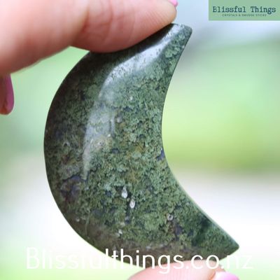 Green Moss Agate Moon