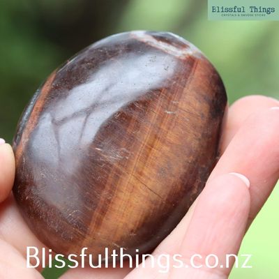 Red Tigers Eye Palm Stone