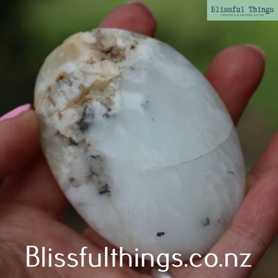 Dendritic Opal/ Merlinite Palm Stone
