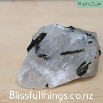 Green Tourmaline in Quartz Raw