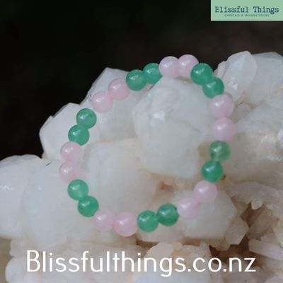 Rose Quartz and Green Aventurine Bracelet (8mm)