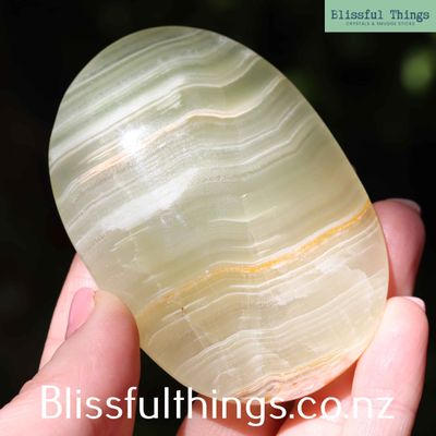 Banded Calcite Palm Stone