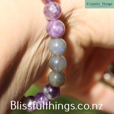 Amethyst &amp; Labradorite Bracelet (8mm)