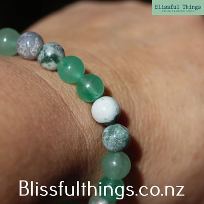 Tree Agate &amp; Green Aventurine Bracelet (8mm)