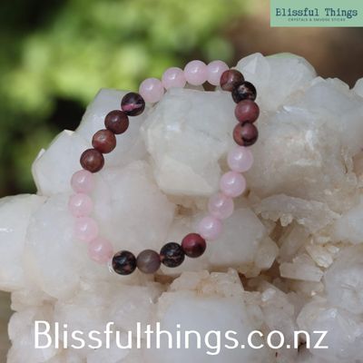 Rose Quartz and Rhodonite (8mm)