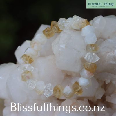 Citrine Faceted Bead, Free Form Bracelet