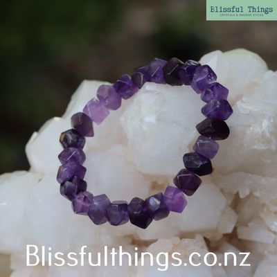 Amethyst Faceted Bead, Free Form Bracelet