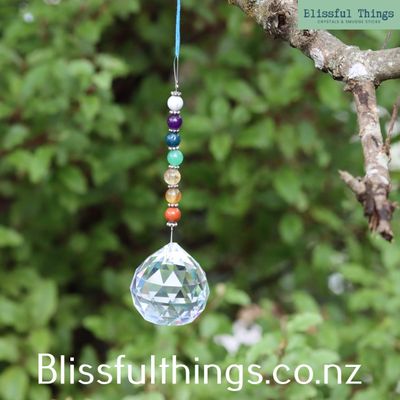 Rainbow Catcher Sphere 40mm with Chakra Stones