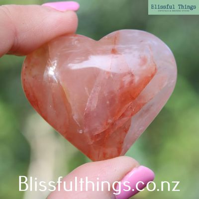 Fire Rose Quartz Heart