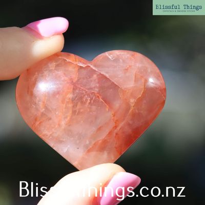 Fire Rose Quartz Heart