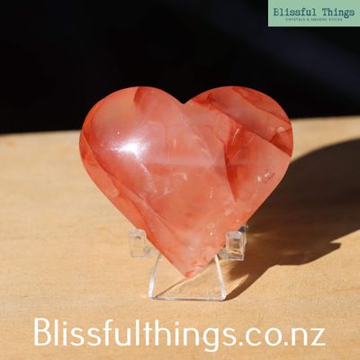 Fire Rose Quartz Heart