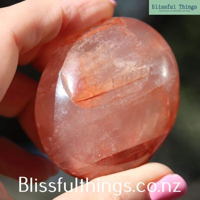 Fire Rose Quartz Palm Stone