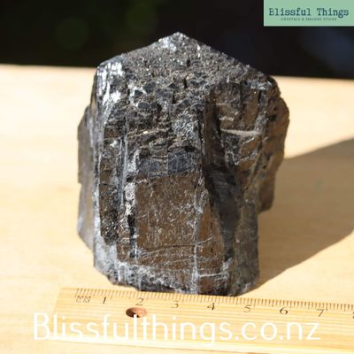 Black Tourmaline Crystal Point with Cut Base