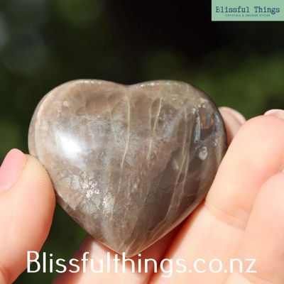 Black Moonstone Heart