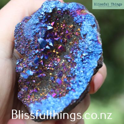 Rainbow Aura Quartz Geode