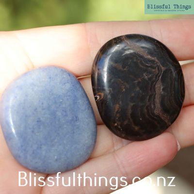 Flat Stone Lot, Blue Quartz and Japer Mix.
