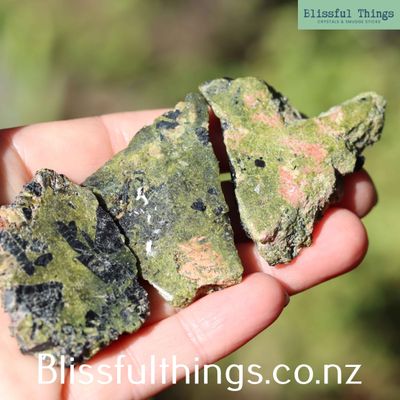 Epidote &amp; Peach Feldspar (Unakite) with Black Tourmaline Lot