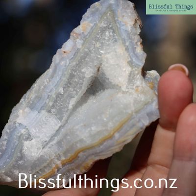 Blue Chalcedony Geode with Druze