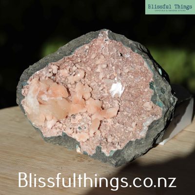 Pink Heulandite Geode with Peach Stilbite