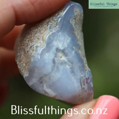 Blue Lace Agate Semi Tumble Polished