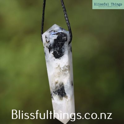 Rainbow Moonstone Double Terminated Pendant