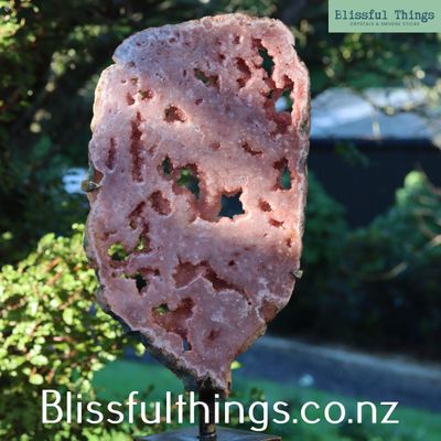 Pink Amethyst Polished Slice on Stand 4.25kg