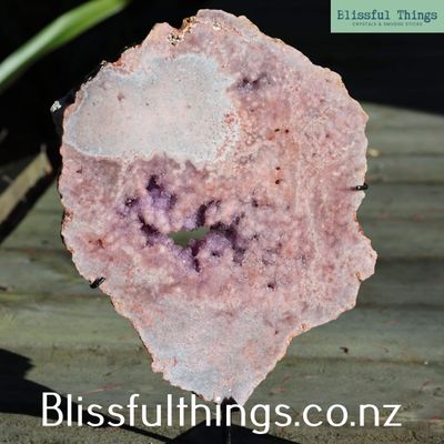 Pink Amethyst Polished Slice on Stand 2.31kg