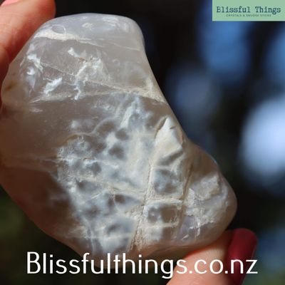White Chalcedony Tumbled, from Coromandel, New Zealand