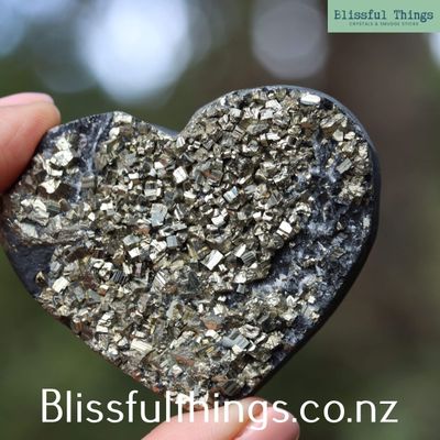 Shungite with Pyrite Heart