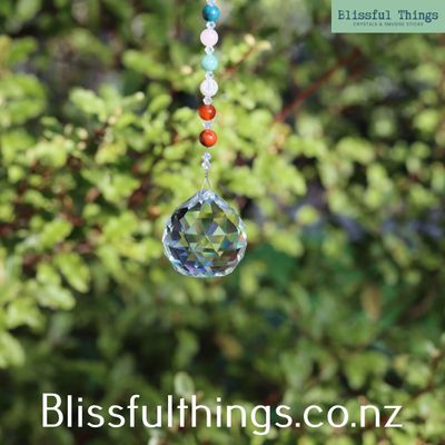 Rainbow Catcher Sphere 40mm with Chakra Stones