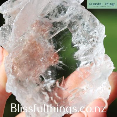 Window Selenite with Amethyst