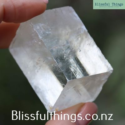 Honey - Clear Calcite Rhomb Cube (Iceland Spar)