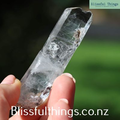 Tabular Quartz Point with Rainbow Inclusions