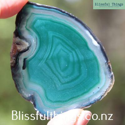 Green Dyed Agate Slice