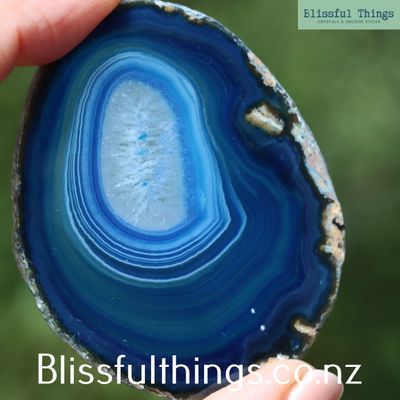 Blue Dyed Agate Slice