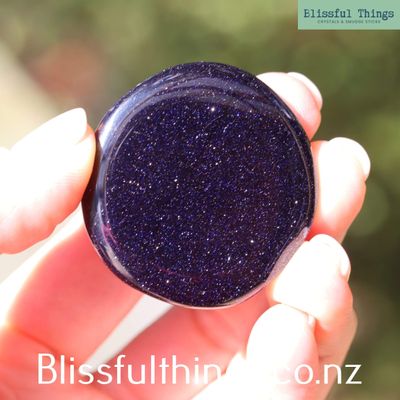 Blue Goldstone Flat Stone