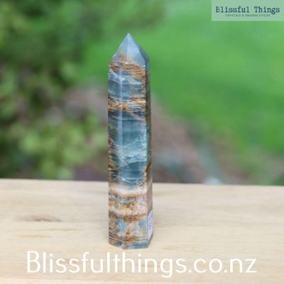 Blue Onyx / Lumerian Aquatine Calcite Tower
