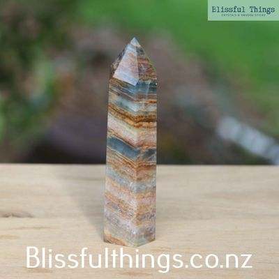 Blue Onyx / Lumerian Aquatine Calcite Tower