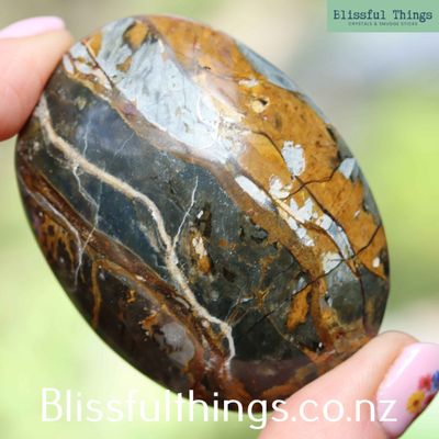 Blue/Black Opal Palm Stone