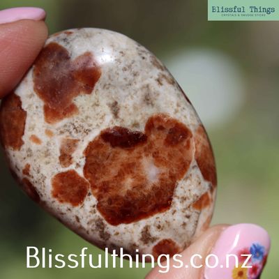 Garnet in Limestone Flat stone