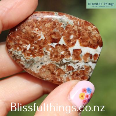 Garnet in Limestone Flat stone